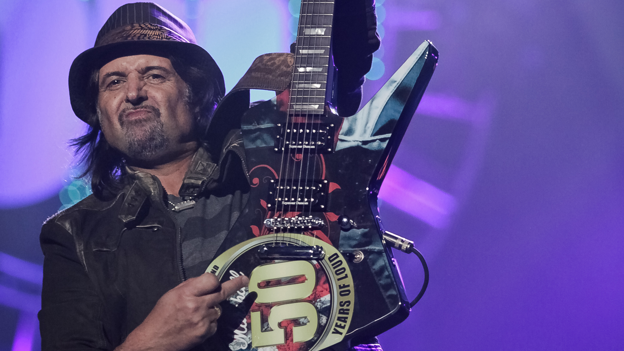 Phil Campbell of Motorhead performs on stage during the Marshall 50 Years Of Loud concert celebrating Marshall Amplifiers 50th anniversary at Wembley Arena on September 22, 2012 in London,)