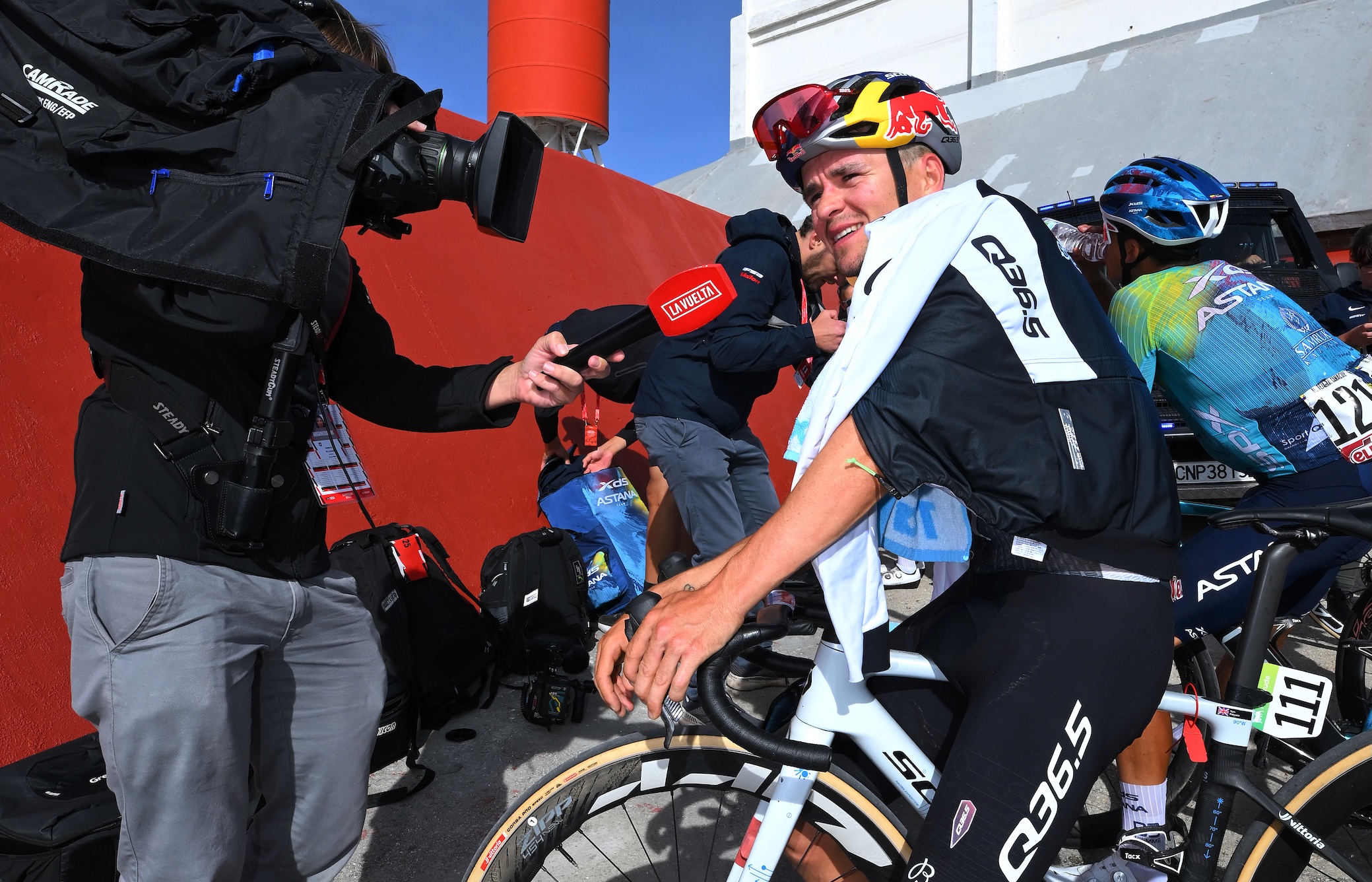 BOLA DEL MUNDO, SPAIN - SEPTEMBER 13: Thomas Pidcock of Great Britain and Team Q36.5 Pro Cycling reacts after the La Vuelta - 80th Tour of Spain 2025, Stage 20 a 164.8km stage from Robledo de Chavela to Bola del Mundo. Puerto de Navacerrada 2253m / #UCIWT / on September 13, 2025 in Bola del Mundo. Puerto de Navacerrada, Spain. (Photo by Tim de Waele/Getty Images)