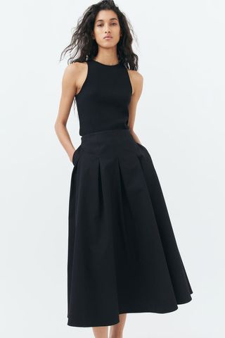 Long Pleated Skirt