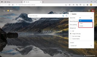 Enable Quick Links for Edge new tab