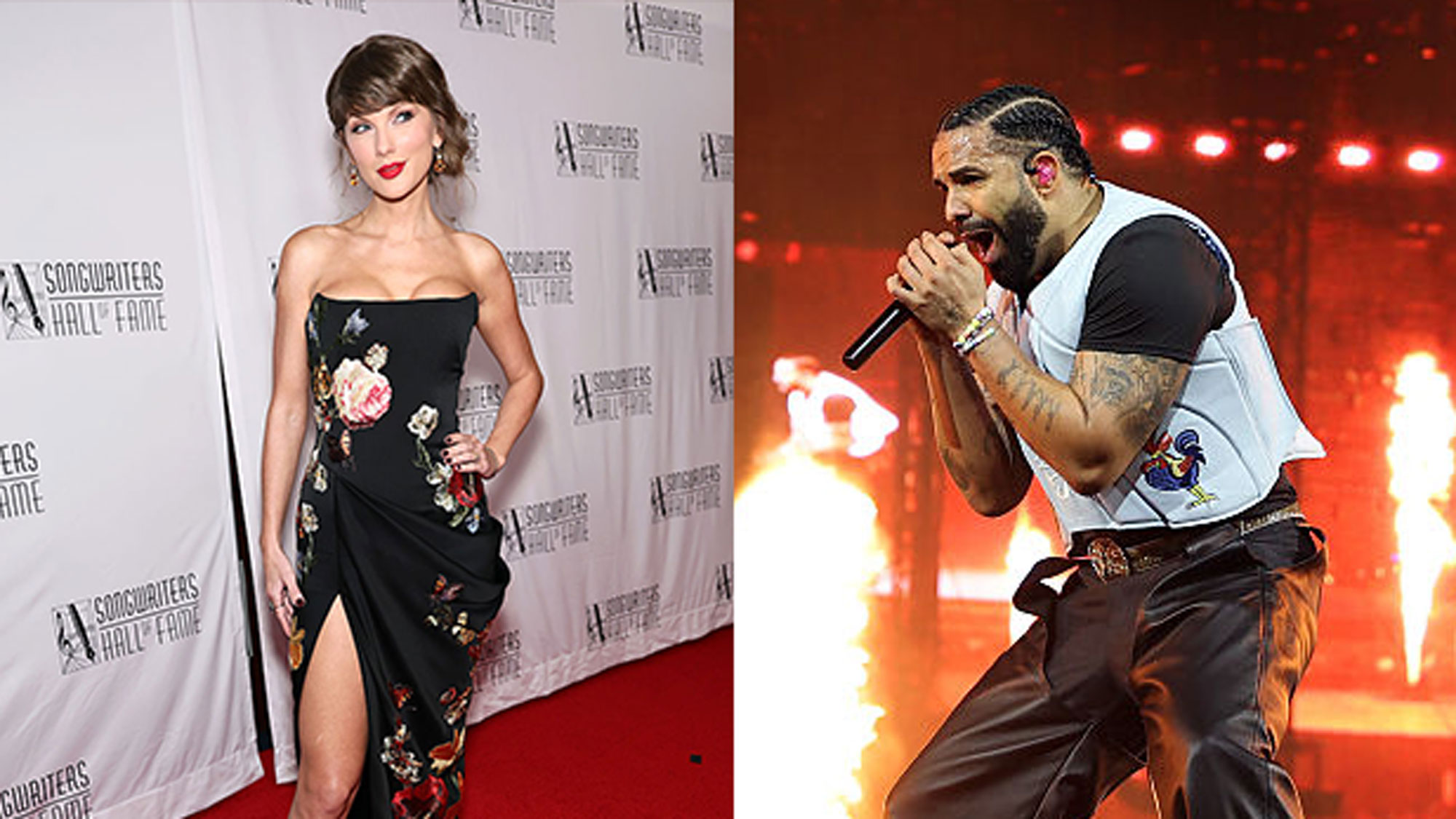 Taylor Swift and Drake side by side