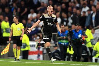 Ajax’s Donny van de Beek put his side in control of the semi-final against Tottenham
