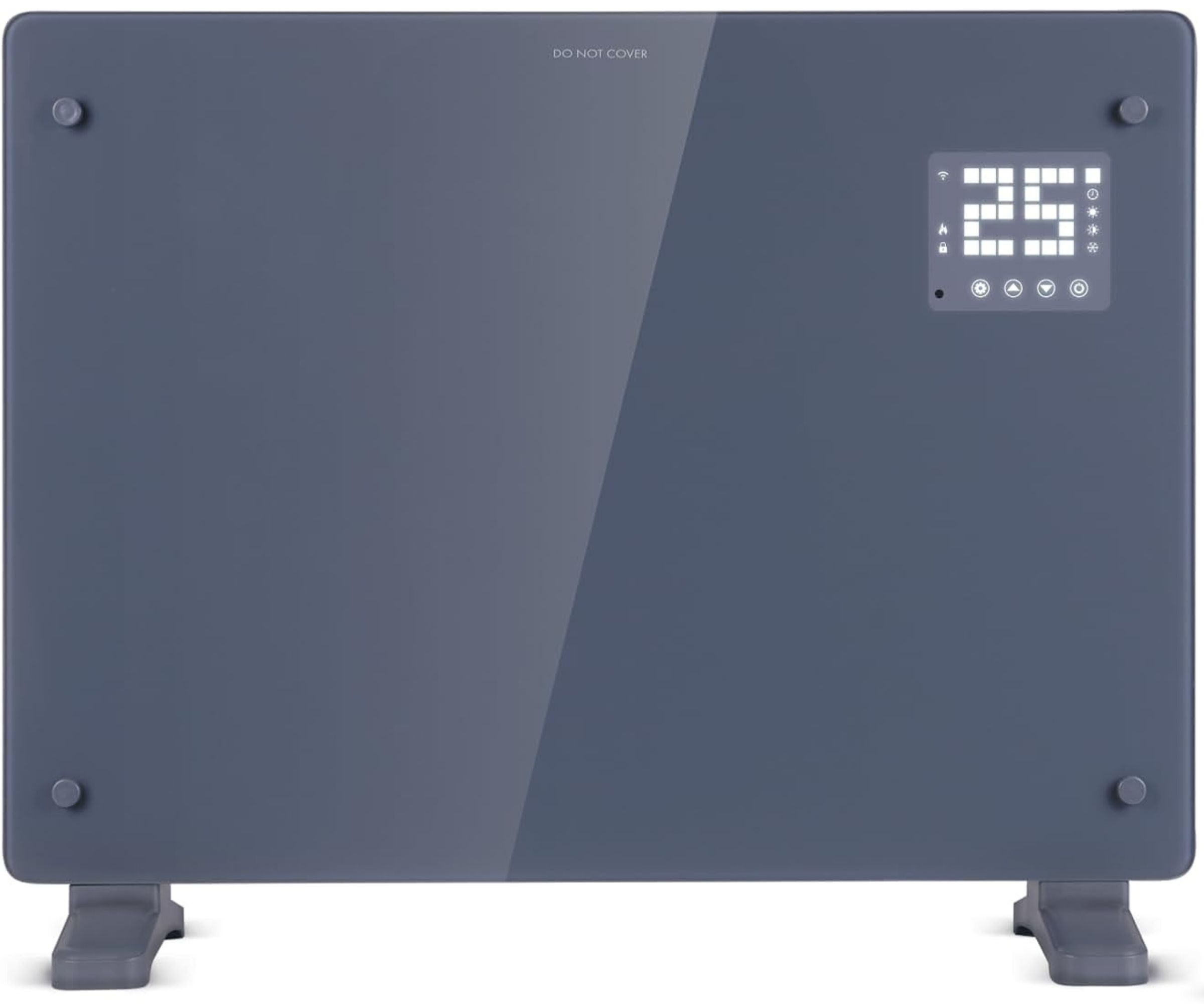 Devola Wifi Enabled Smart Electric Glass Panel Heater 1500W, grey, product cut out