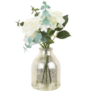 glass white flower vase