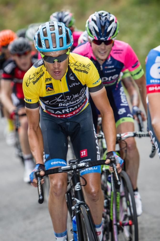 Tom Danielson (Garmin) hits the base of the climb.