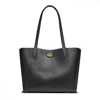 Coach Polished Pebble Leather Willow Tote, Black, One Size