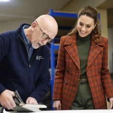 Princess Kate learns how to sew organic denim at Hiut denim.