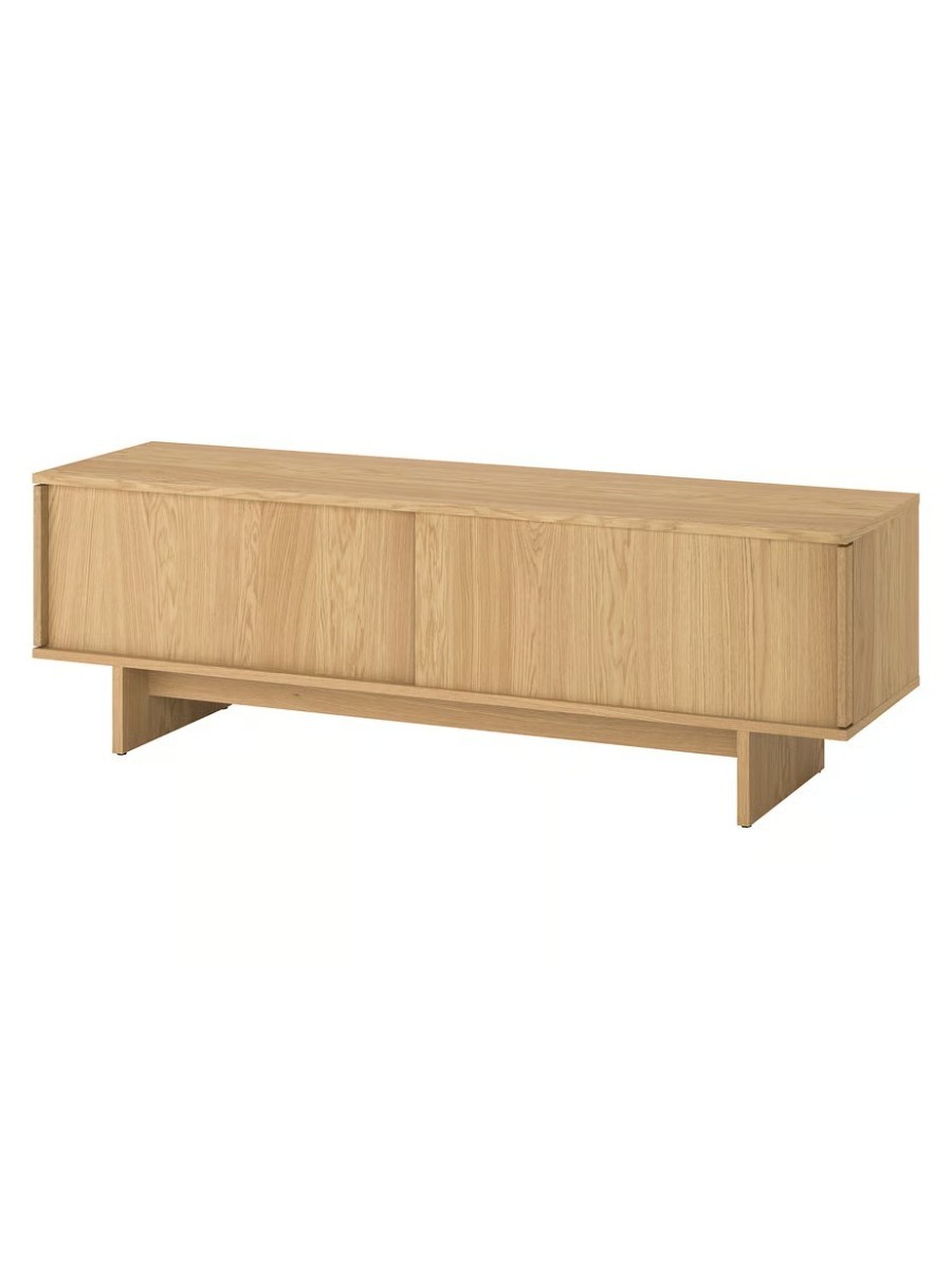 IKEA, Stockholm 2025 Tv Bench With Sliding Doors - Oak Veneer 179x42x56 Cm