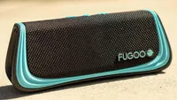 The Fugoo Sport 2.0 sitting in the sand
