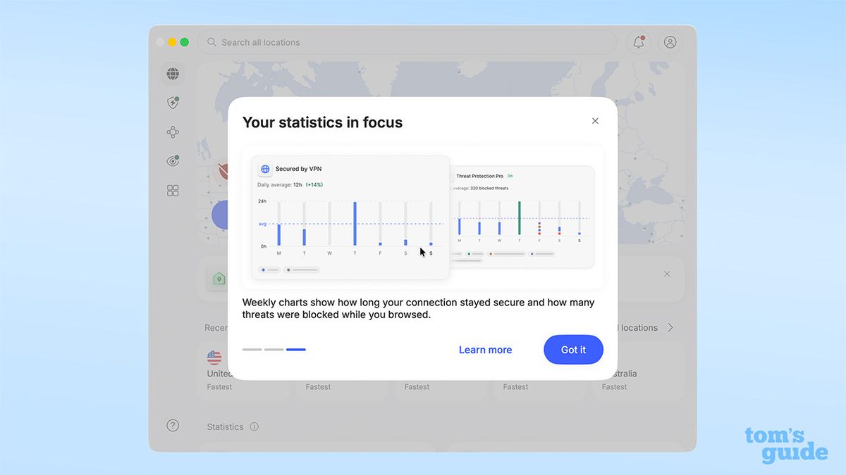 NordVPN's new UI on Mac