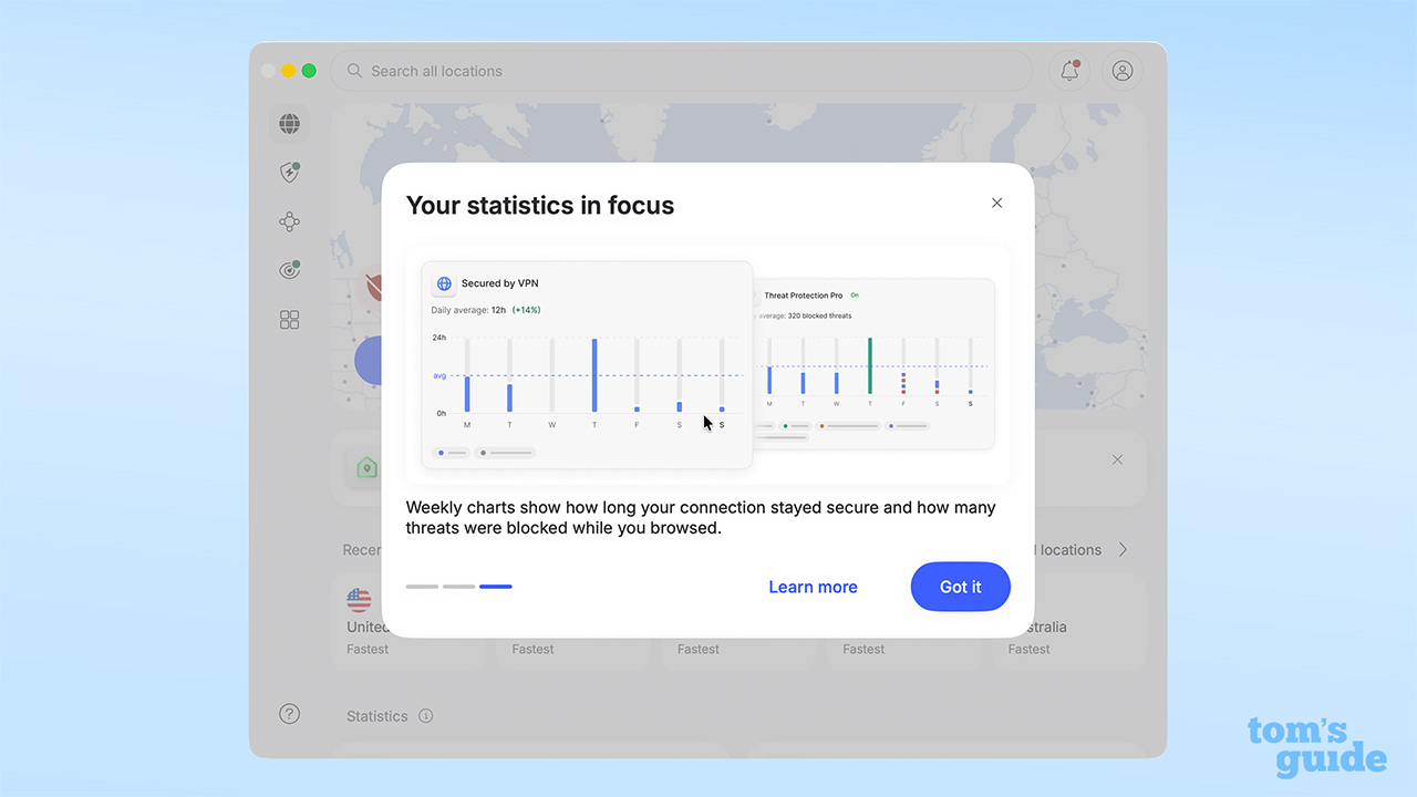 NordVPN's new UI on Mac
