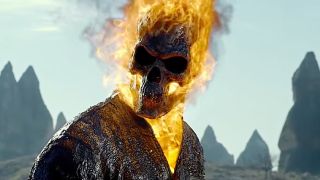 Johnny Blaze going full flame head in Ghost Rider: Spirit of Vengeance (2012)