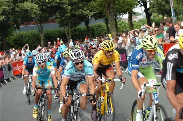 Fabian Cancellara in yellow during stage 2 of the 2012 Tour de France