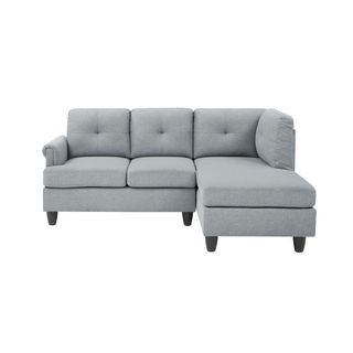 Gray sectional sofa on white background