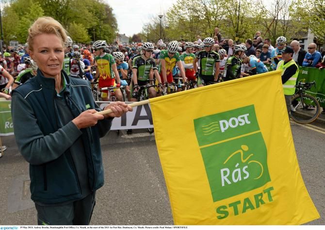 Audrey Breslin from the Dunshaughlin Post Office is ready to raise the flag