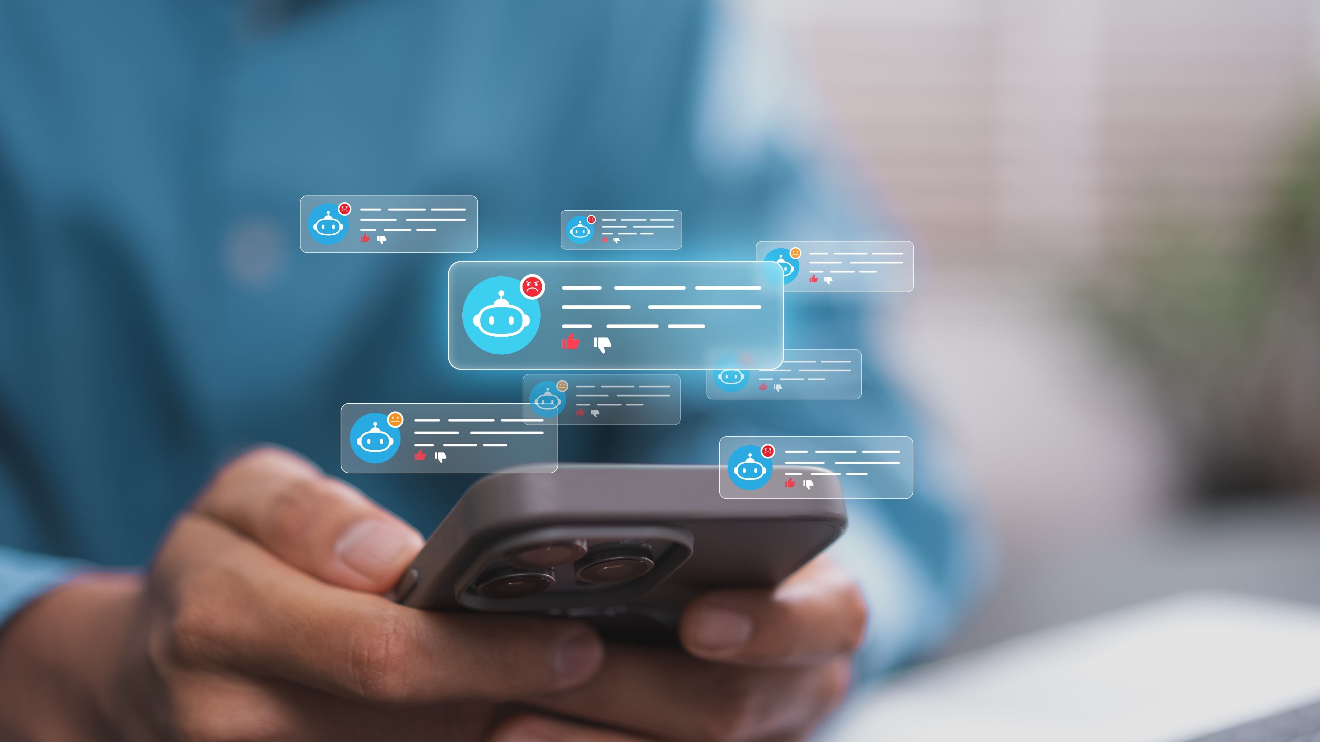 AI Psychosis Concept with Chatbot Notifications on Smartphone Mobile Interface