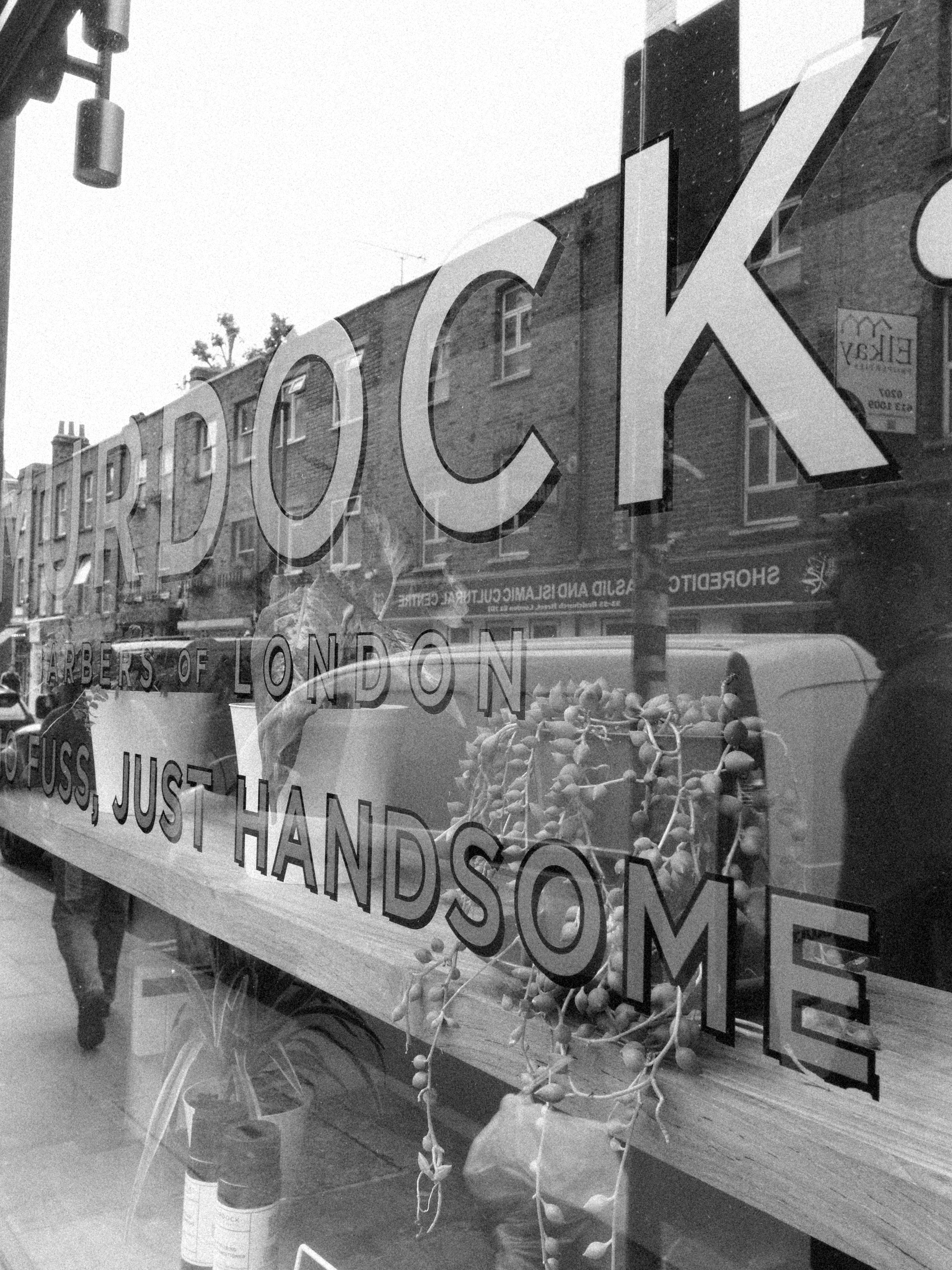 A nice font printed on a store window