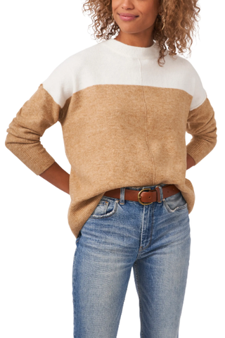 Vince Camuto Extended Shoulder Colorblock Sweater (Was $69) 