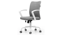 Hbada Desk Task Computer Chair in grey and white facing to the left