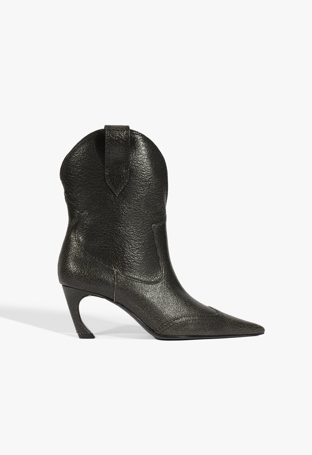 Maryann Curve West Leather Bootie - 5 / Black / Leather