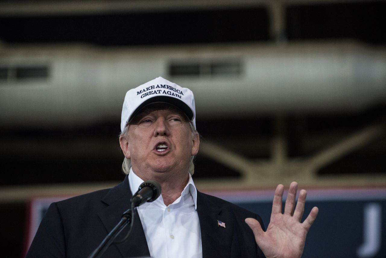 Donald Trump at an event in Iowa