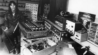 Tom Scholz in studio, '70s