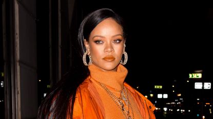  Rihanna arrives to Bergdorf Goodman on February 7, 2020 in New York City. 