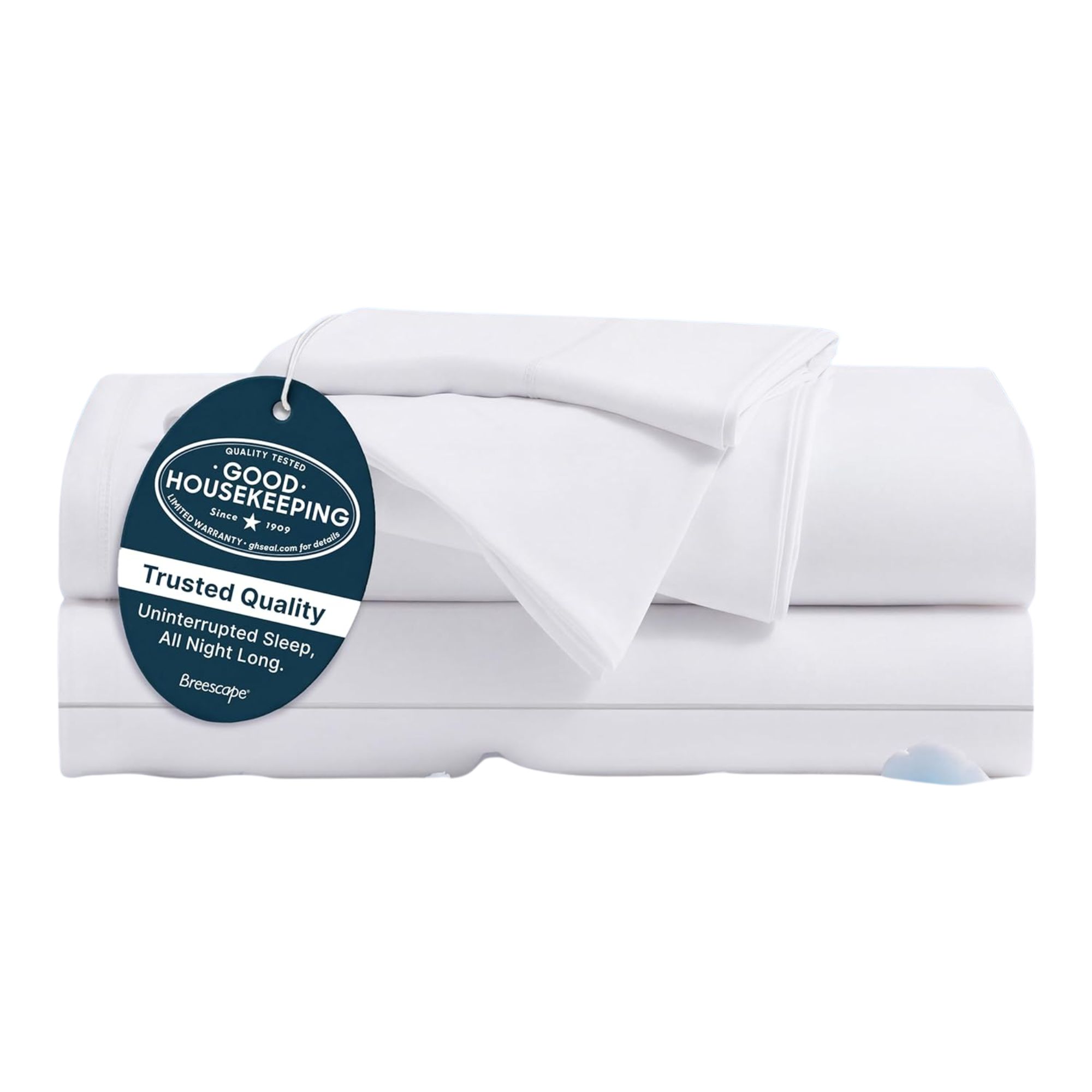 Folded white Breescape cooling sheets