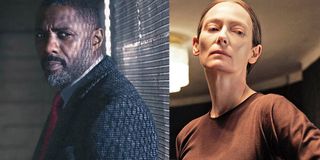 Promo photos of Idris Elba in Luther and Tilda Swinton in Suspiria