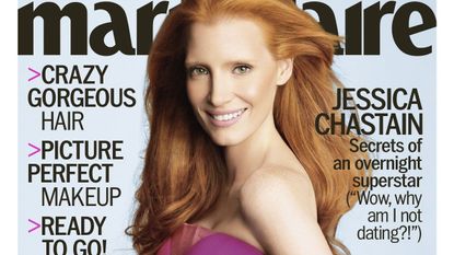 Jessica Chastain on the magazine cover of Marie Claire December 2012