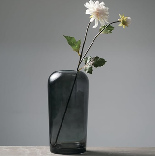 Minimalist gray smoked glass vase from Amazon.