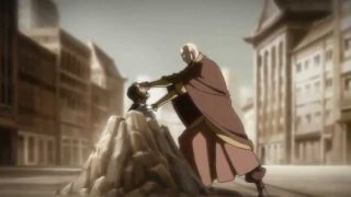 Aang and Yakone in The Legend of Korra.
