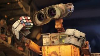 Wall-E betrakter en rubiks kube i filmen WALL-E.