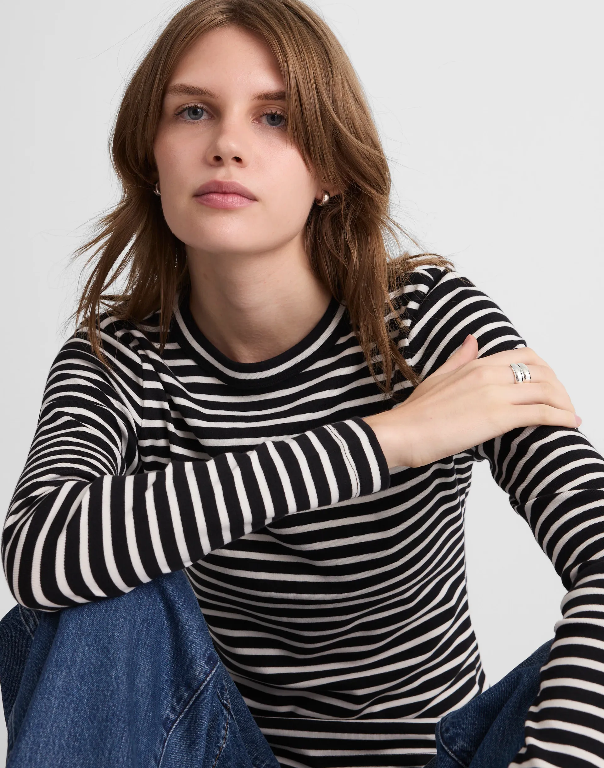 The '90s Long-Sleeve Tee in Compact Cotton