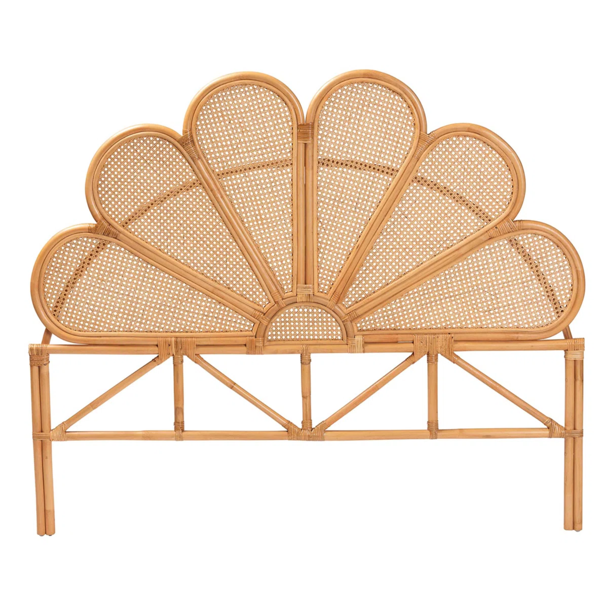 a rattan headboard