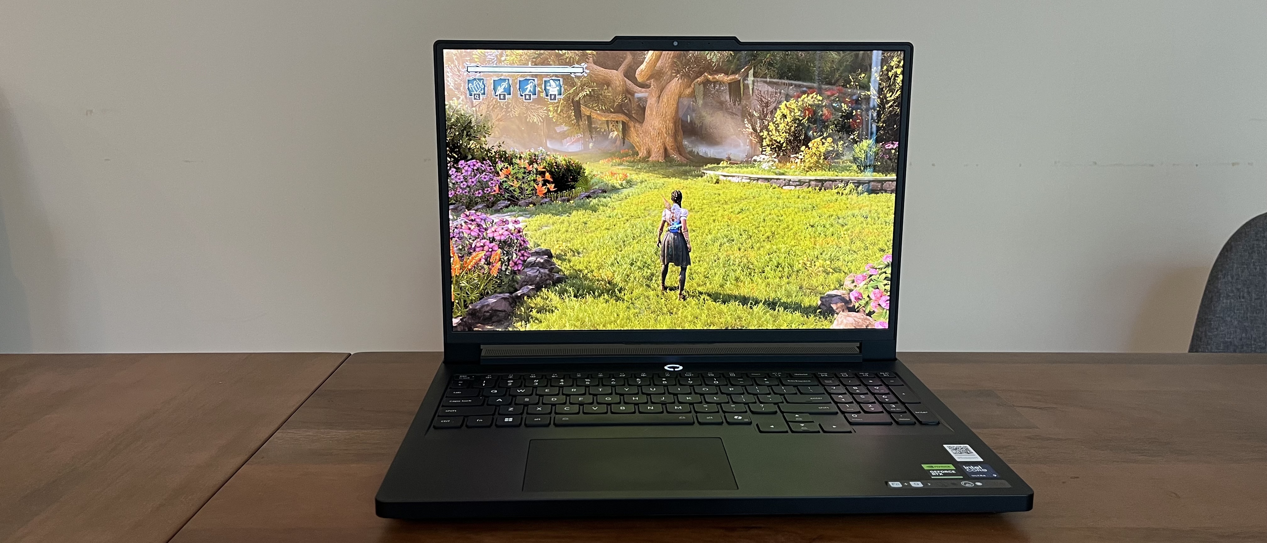 A Lenovo Legion Pro 7i on a table playing a game