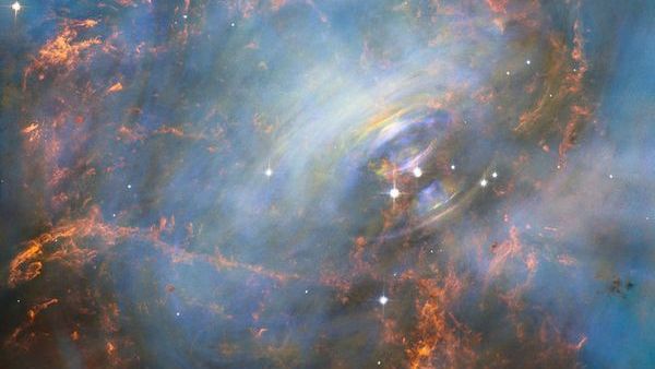 NASA&#039;s Hubble Space Telescope captured a stunning image of the central neutron star of the Crab Nebula, which spins at a rate of 30 times per second with a visible pulsating appearance, much like a heart.