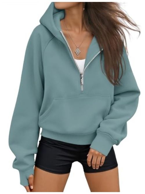 Oversized Half-Zip Fleece Hoodie