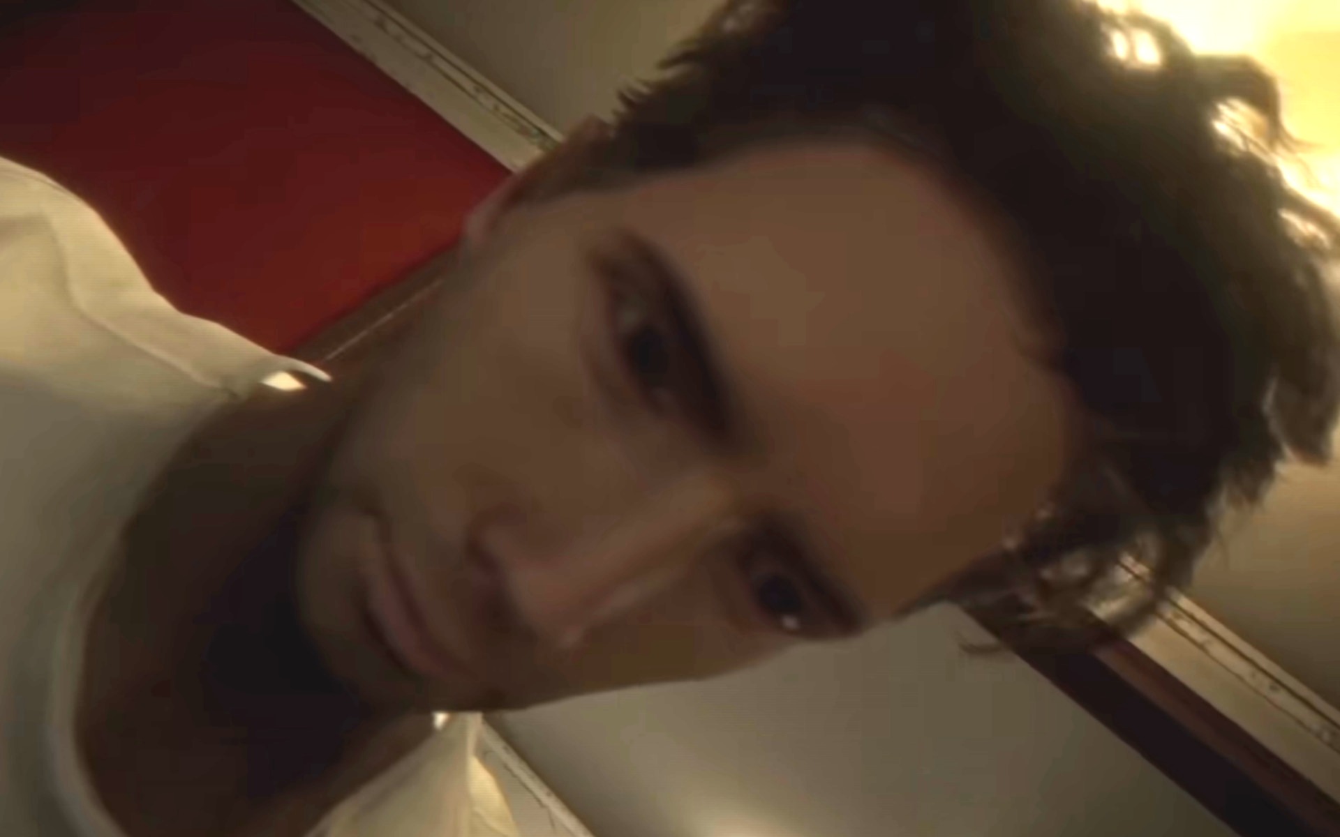 Close-up of concerned looking Paranormal Activity: Threshold character