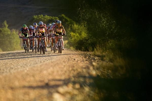 Christoph Sauser and Burry Stander lead the early morning pack