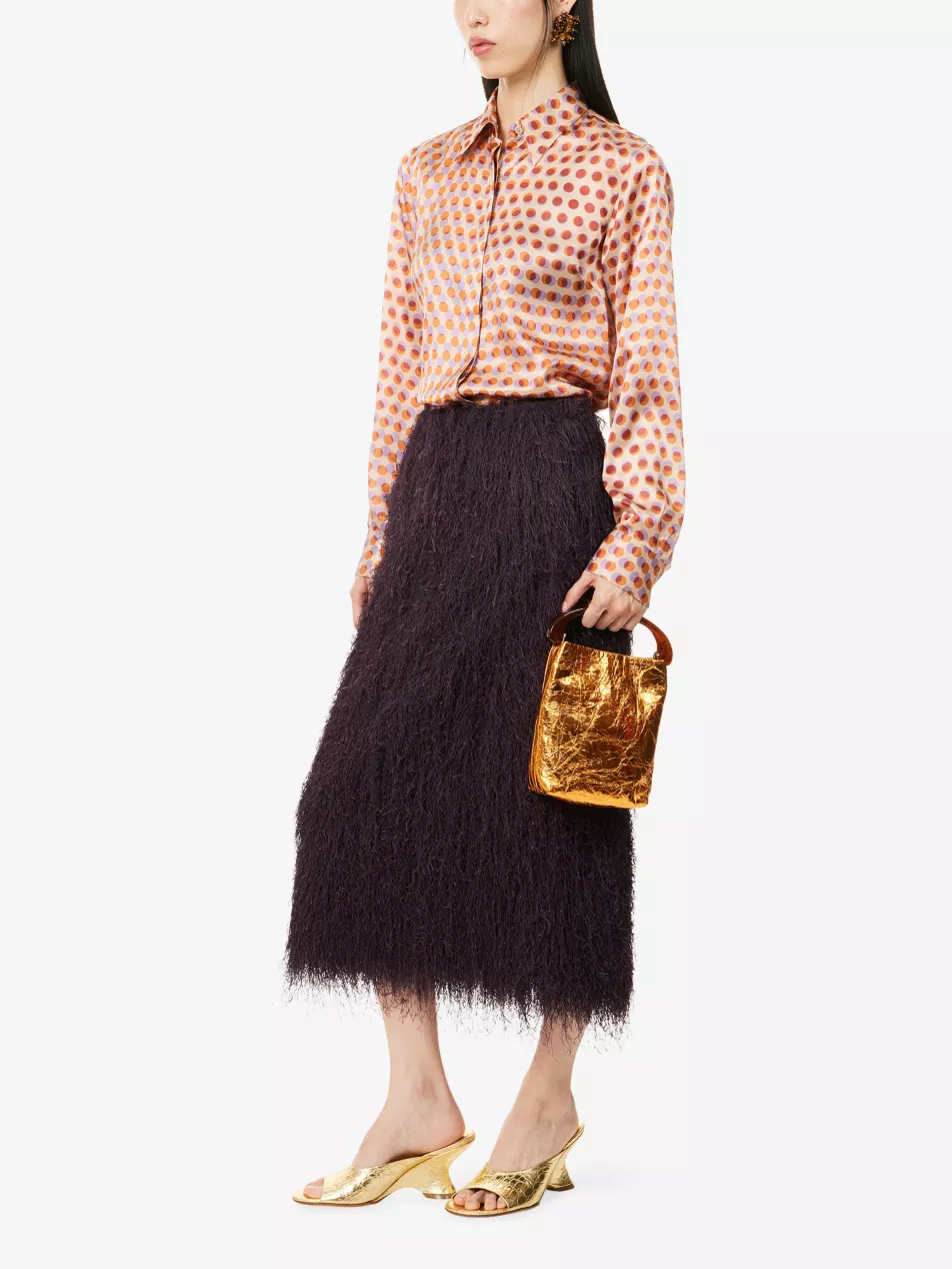 Sokna Fringed Midi Skirt - 8