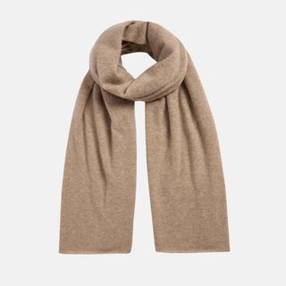 flat lay image of brown scarf