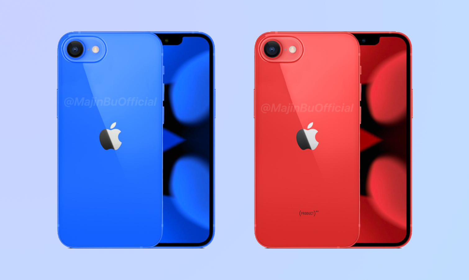 iPhone SE 3 rumored renders in blue and red