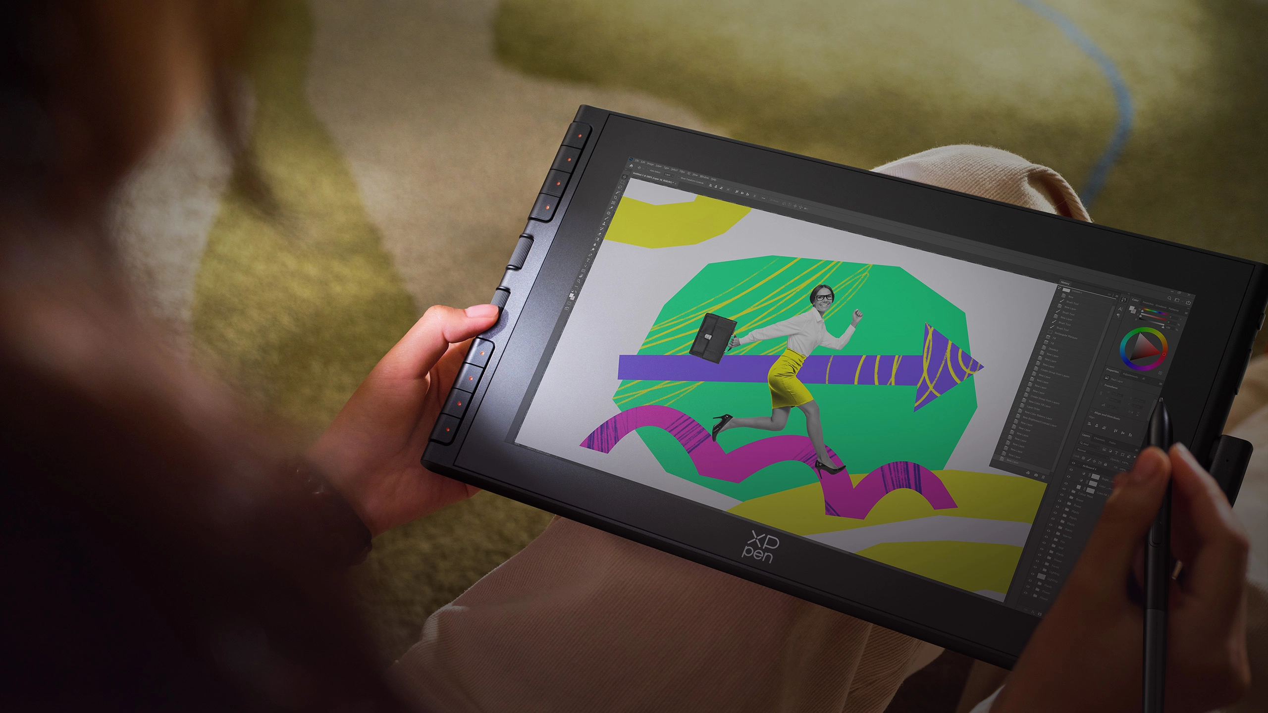 A young artist uses the XPPen Artist 12 3rd and X4 Chip Stylus