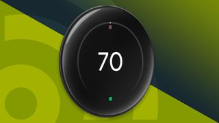 Google Nest Learning Thermostat (Gen 4) on green background