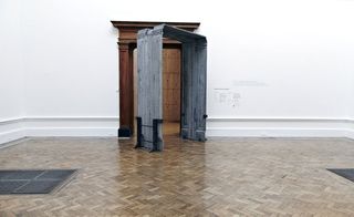Grey structure in doorway