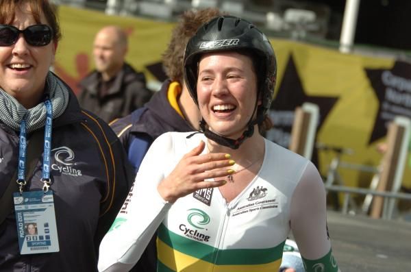 Allen could hardly believe she'd won after crossing the line