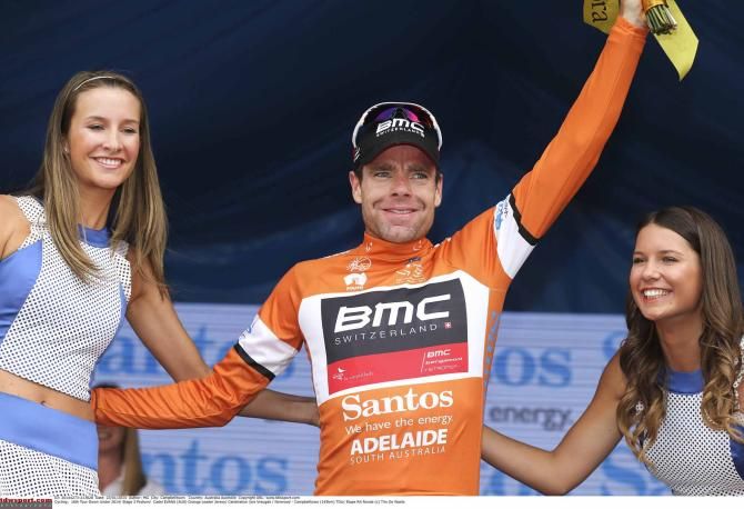 Cadel Evans (BMC) in the overall lead at the Tour Down Under.