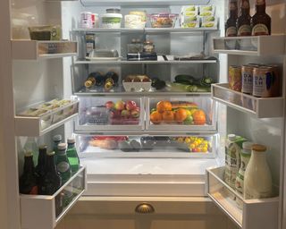 food and drinks in fridge