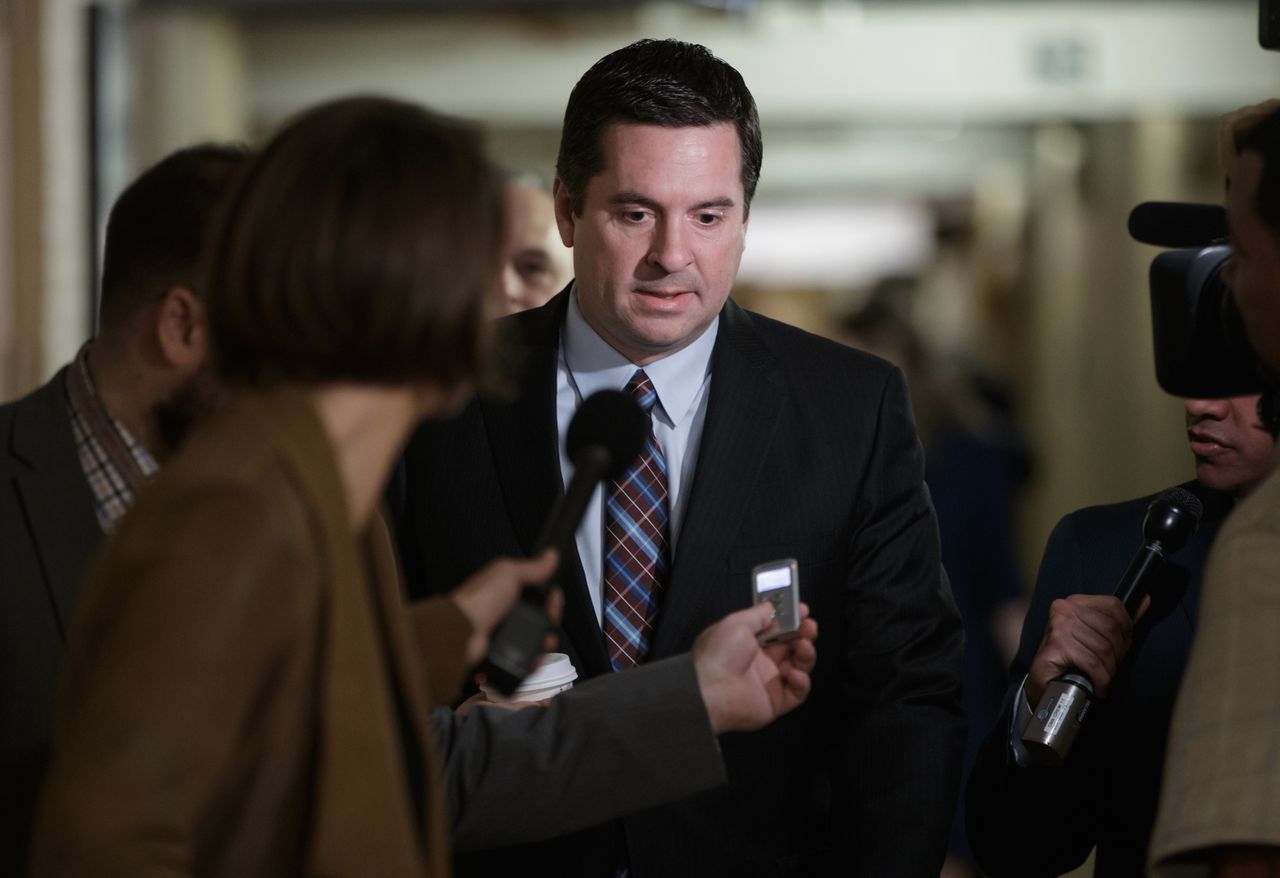 Rep. Devin Nunes faces the press. 